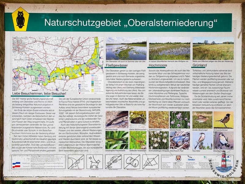 Info Tafel zum Naturschutzgebiet Oberalsterniederung